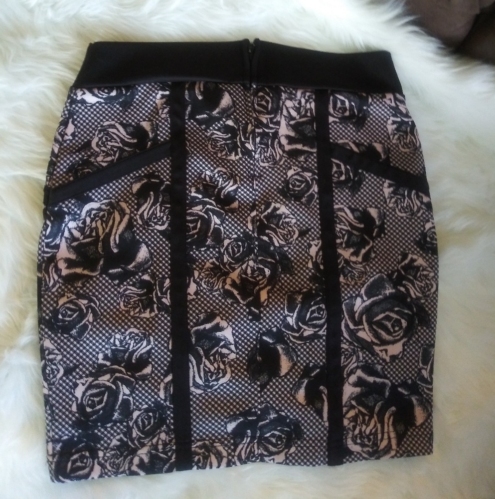 Blush and black skirt